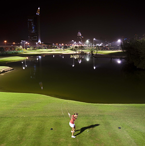 UAE's First Floodlit 18 hole Championship Golf Course Opens - Night Golf Arrives at the Emirates GC